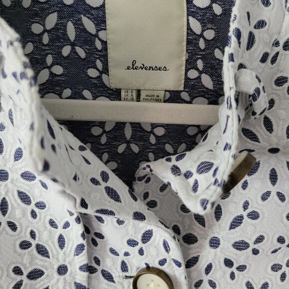 Anthropologie Eyelet Print Peplum Trench Coat - Picture 4 of 7
